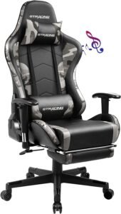 GTRACING Gaming Chair with Footrest and Bluetooth Speakers Music Video Game Chair