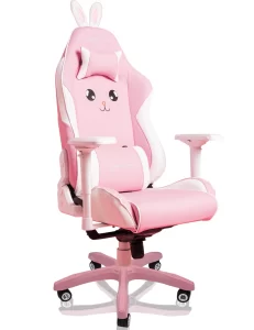 E-WIN Champion Series Ergonomic Computer Gaming Office Chair with Pillows, Pink Bunny